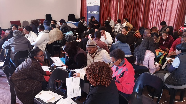 Participants engaged in group work